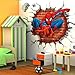 Spiderman 3D Cracked Children Themed Art Wall Sticker, 18X20-Inch