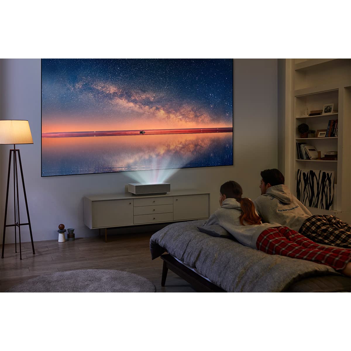 LG CineBeam UHD 4K Projector HU715QW - DLP Ultra Short Throw Laser Smart Home Theater Projector, White