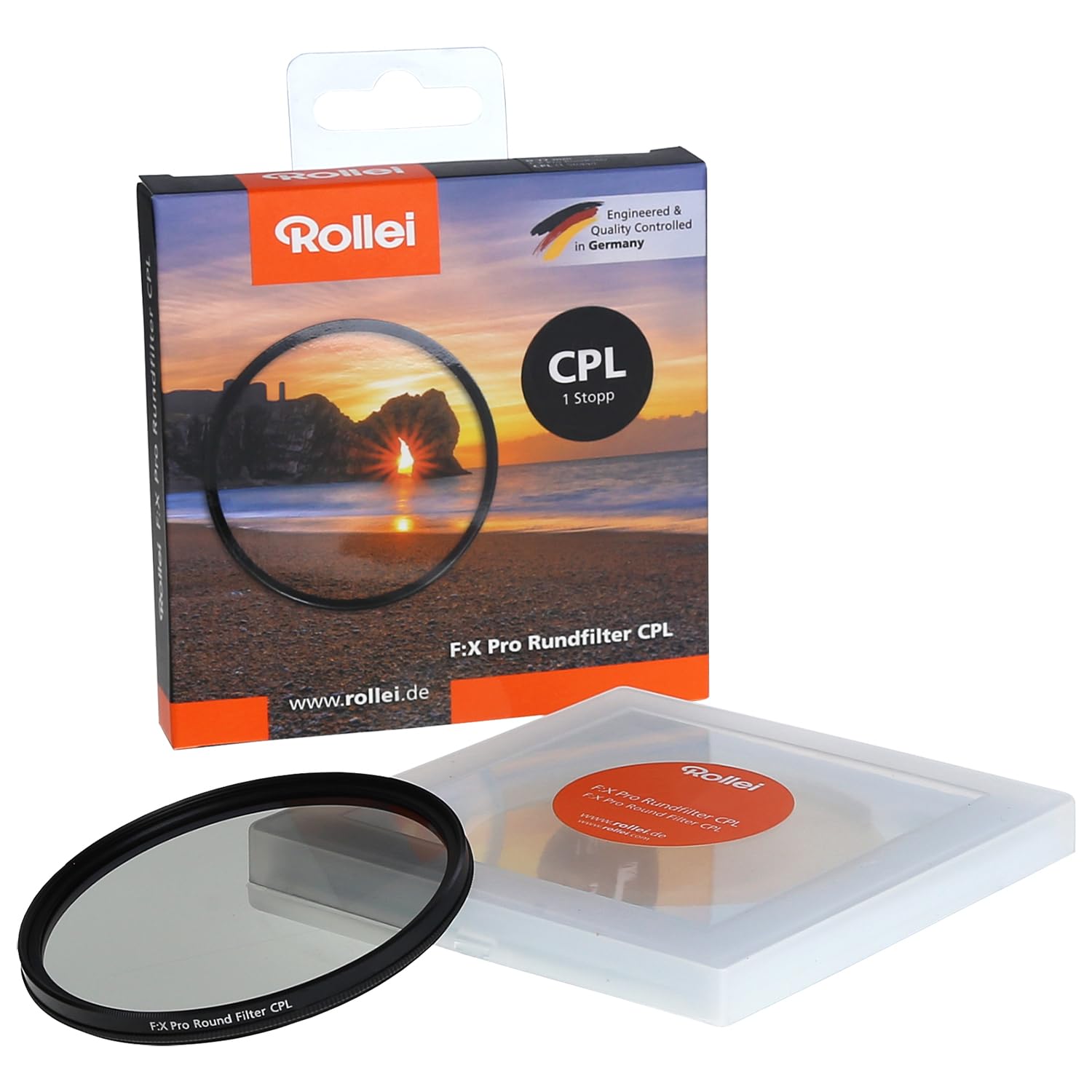 Rollei Extremium Round Filter CPL (1 Stop) - Polarizing filter (Polarizer) with titanium ring made of Gorilla glass with special coating - Size: 55 mm