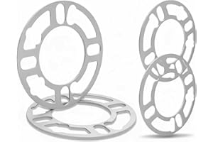 LUJIANI 4 Pack Universal Wheel Spacers, 1/9" (3mm) Thick Die Cast Replacement Wheel Spacer for 4 & 5 Lugs Wheels/Rims, Fits 98 to 120mm Multiple Bolts Pattern, 4x100, 4x108, 4x110, 5x114.3, 5x120