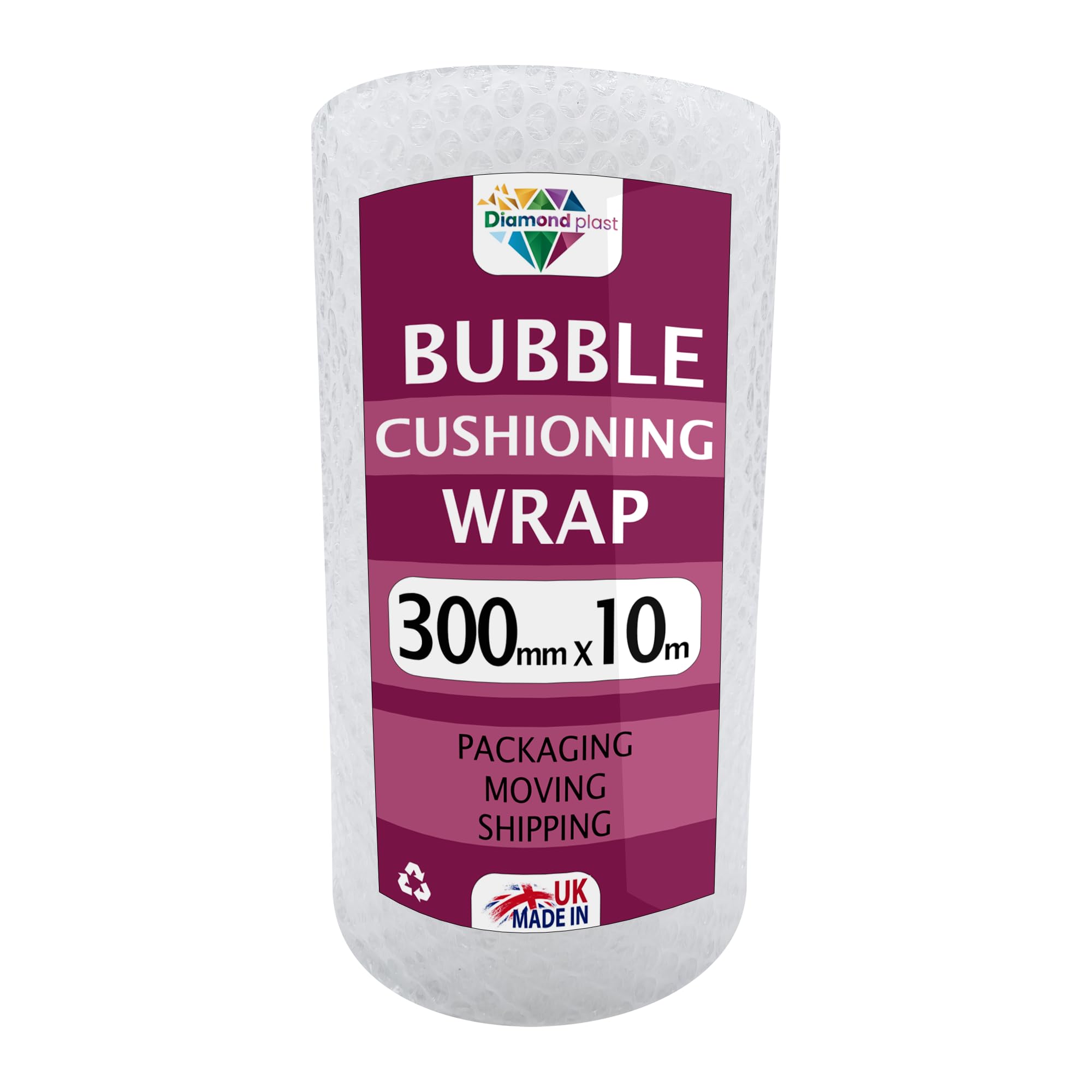 Bubble Cushioning Wrap for Packaging and Mailing, Heavy Small Air Bubbles, 300mm x 10m Roll, Packing or Storage (300mm x 10m)