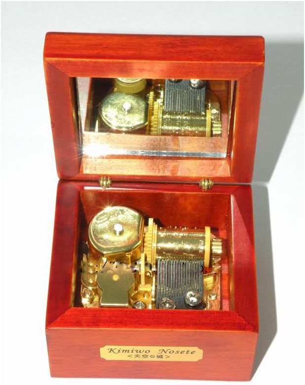 18 Note Wind-up Musical Movement Wooden Musical Box Play Carrying You From Castle in the Sky(Laputa) (Rosewood)