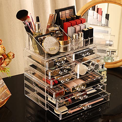 Clear Large Makeup Organizer and Storage For Vanity,Acrylic Cosmetics