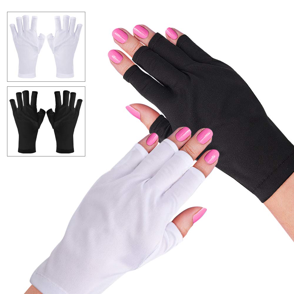 guantes anti uv guantes de proteccion uv para lampara de secado de esmalte de gel uv led guantes de gel para manicura con luz uv led 4 pares