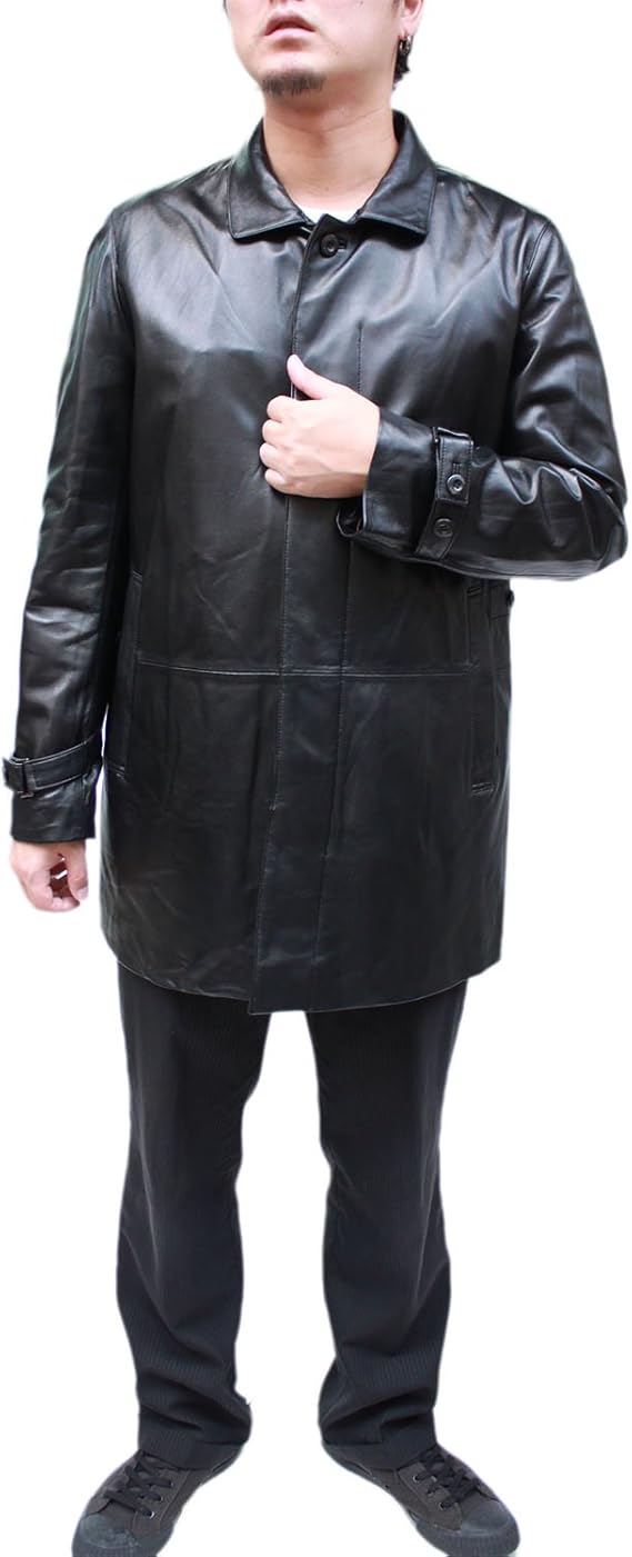 Amazon メンズ レザーコート ラム革 スタンドカラー ライナーダウンベスト付 3way レザーハーフコート 6607 本革 革コート 羊皮 インナーベスト ハーフコート ステンカラーコート 3wayコート M ベスト 通販