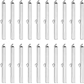 uxcell 60Pcs Slide on End Clasps, 40mm Tube Ball Bead Slider Crimp Ends for Multi-Strand DIY Craft Making, Silver Tone