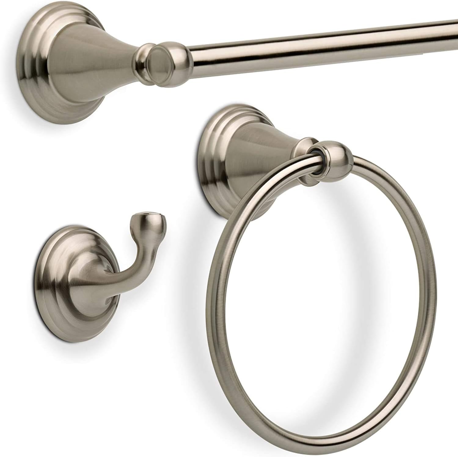 Delta Faucet 79646-BN Windemere Towel Ring, Satin Nickel - Delta Windemere Brushed Nickel - 