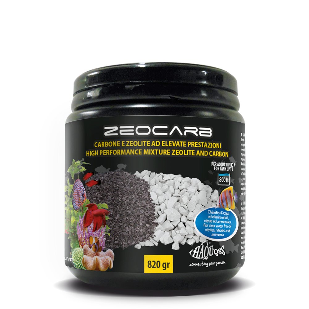 Haquoss Zeocarb Activated Carbon and Zeolite Filter Media Mix for Aquarium and Pond Filters 820 g