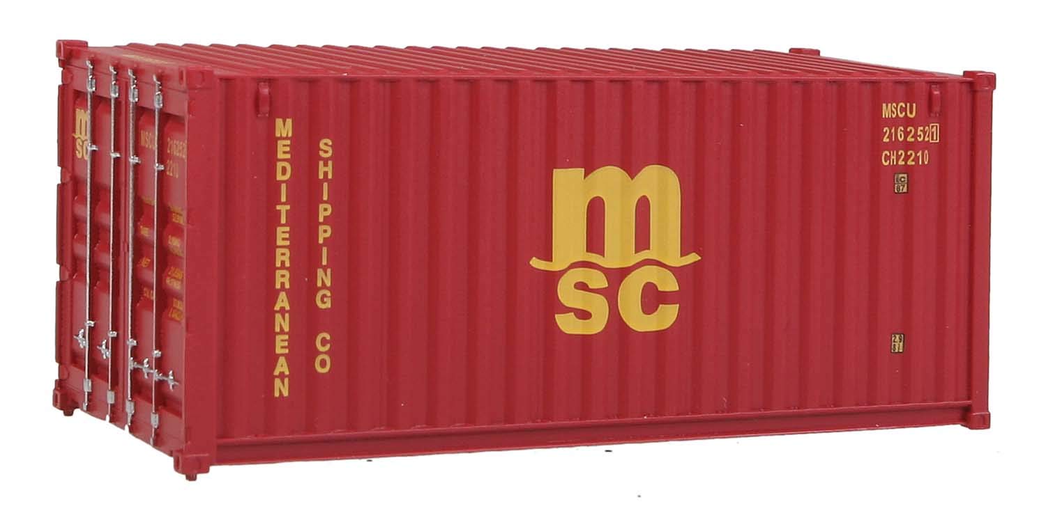 Walthers SceneMaster RS MSC Container, 20', Red