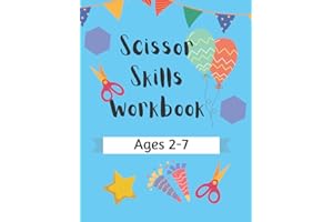 Scissor Skills Learn How to Cut Activity Workbook for Kids: 8.5x11 in. Glossy Finish. Eye and Hand Coordination Learning Book