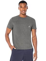 Nautica Men's Solid Crew Neck Short-Sleeve Pocket