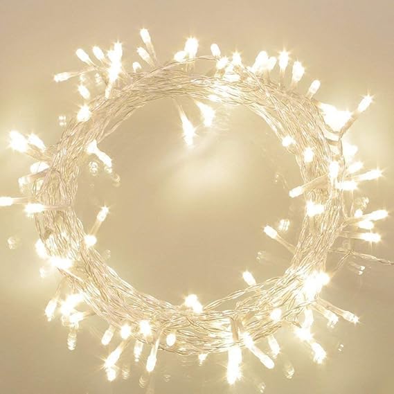 100er LED Lichterkette Batterie betrieben WarmWeiß Ideal für CHRISTMAS, Festlich, Hochzeiten, Geburtstag, PARTY, NEW YEAR Dek
