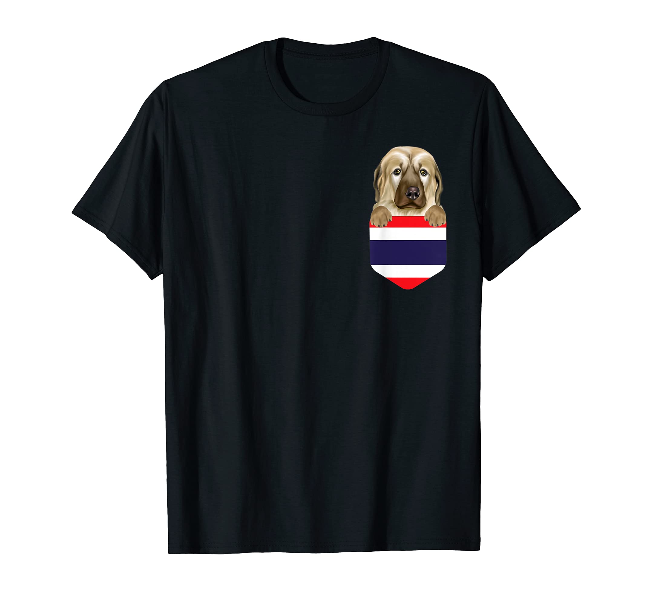Thailand Flag Anatolian Shepherd Dog Dog In Pocket T-Shirt