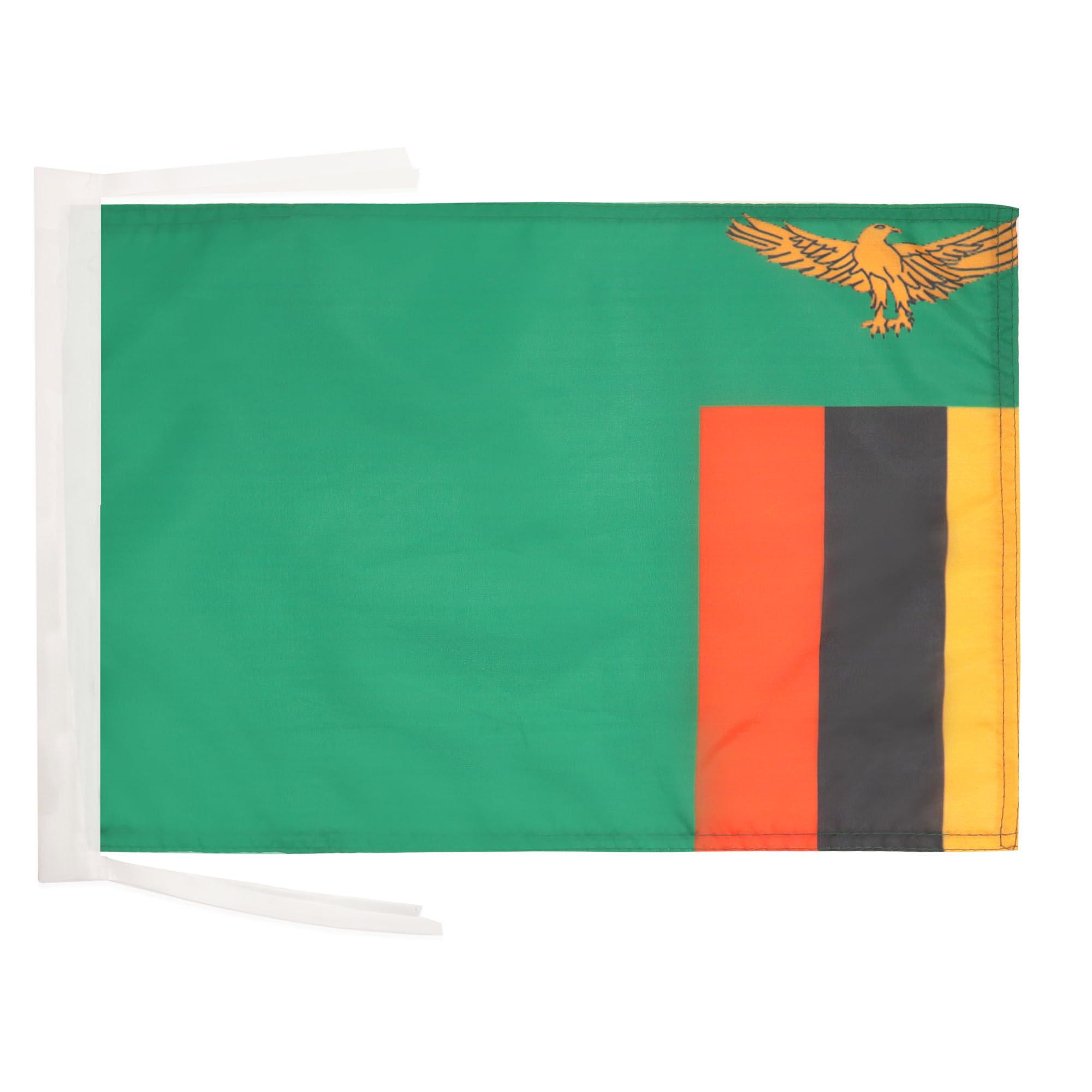 AZ FLAG - Zambia Flag - 18'' x 12'' - 100% Polyester Zambian Small Banner with Two Cords - Fade Resistant - Vivid Colors - 18x12 in - 45x30 Cm โ image 1