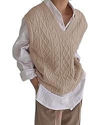 Women's V Neck Sweater Vest Oversized Sleeveless