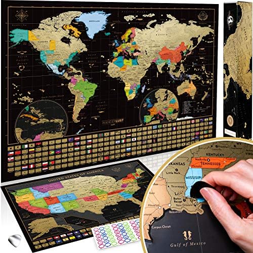 Deluxe Scratch Off World Map Personalized Travel Poster Travel Atlas Home Decor Home Garden Rateshop Home Decor