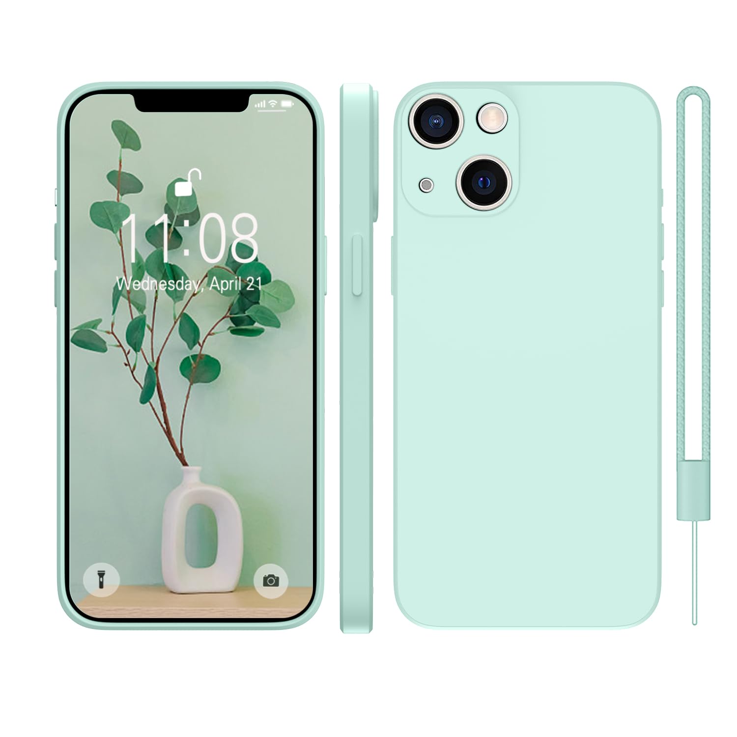 KPPIT Compatible with iPhone 14 Plus case,Silicone Case,Ultra Slim Soft Gel Anti-Scratch,Microfiber Lining,Rubber Shockproof Case Cover iPhone 14 Plus 6.7 inch, Light Cyan — image 1