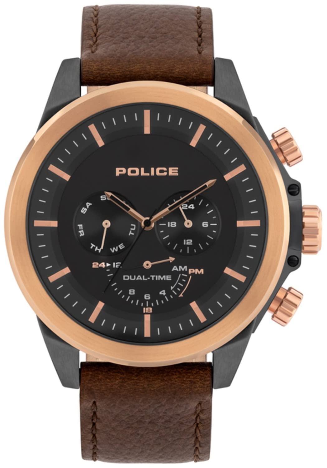 Police Watches Belmont Mens Analogue Quartz Watch with Leather Bracelet PL.15970JSUR-02