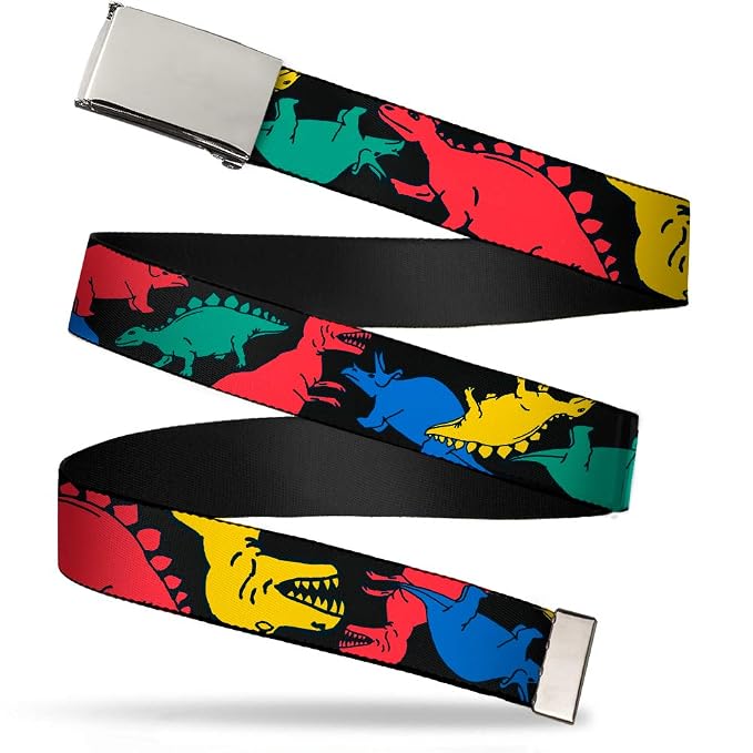 Buckle-Down Hunde-Leine – Dinosaurier-Design, Farbenfroh, Aus Nylon Mit Edelstahl-Hardware, Für Kleine Bis Große Hunde