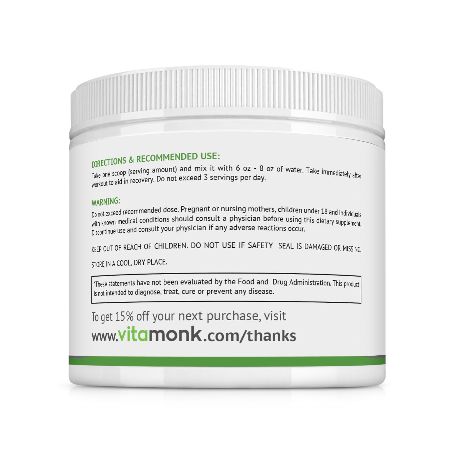 VitaMonk Keto Post Workout Recovery Drink After Workout Recovery Drink Optimal No-Carb Keto Post Workout for Men and Women - Faster Recovery -No Additives or Sugar - Non-GMO