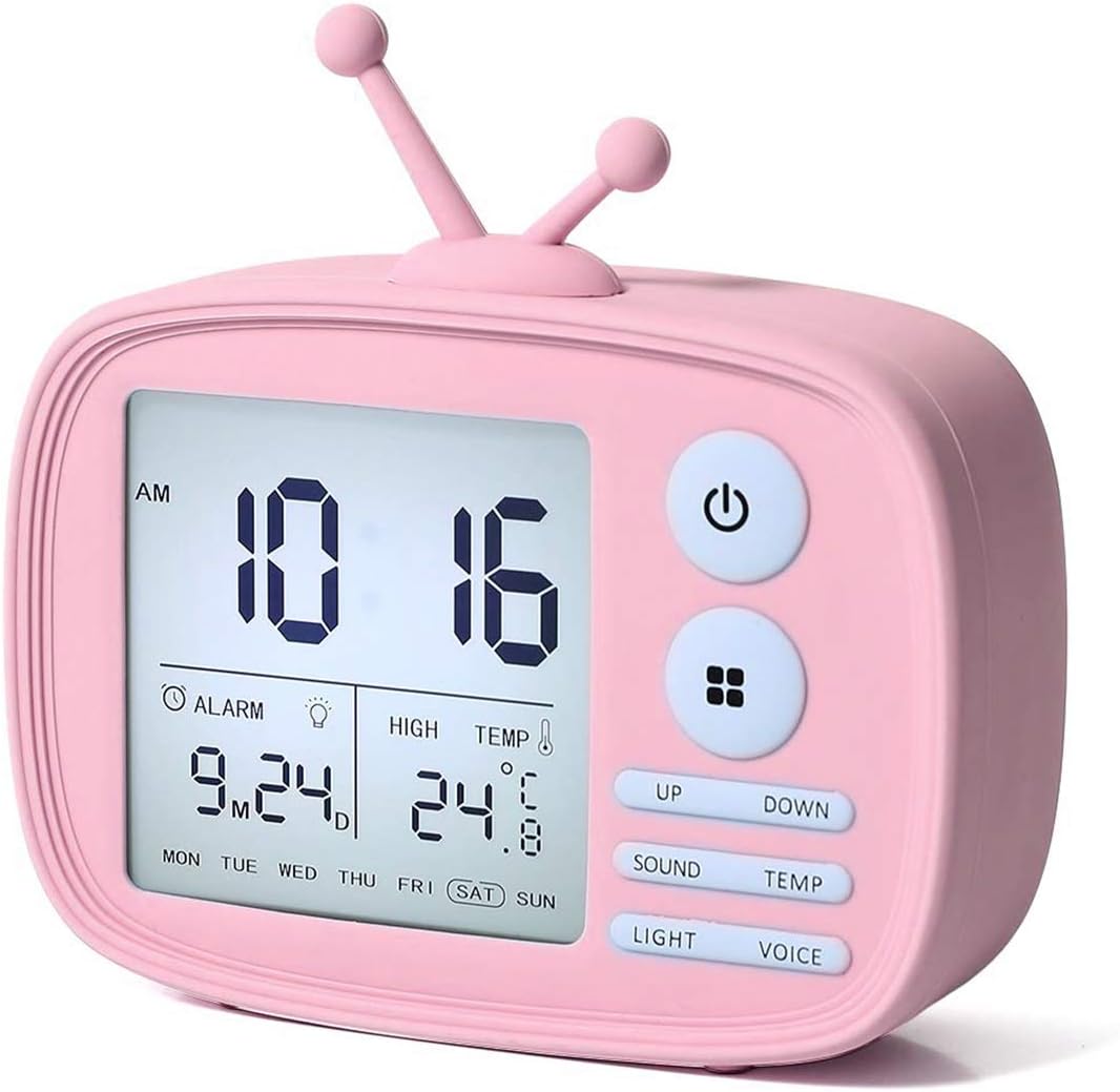 Alarm Clocks for Kids TV Digital Clock EKOHOME Silicone Cover Bedroom