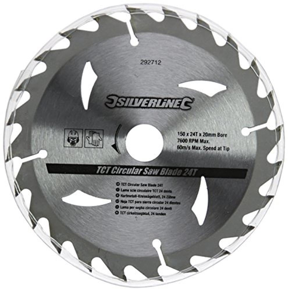 Silverline 292712 TCT Circular Saw Blades 16, 24, 30T 3pk 150 x 20 - 16, 12.75 mm Rings