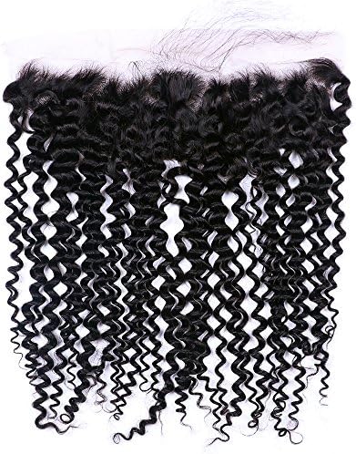 URALL Hair Brazilian Kinky Curly Frontal “13x4” Ear To Ear Lace Frontal Closure With Baby Hair 7A Grade Unprocessed Virgin Human Hair