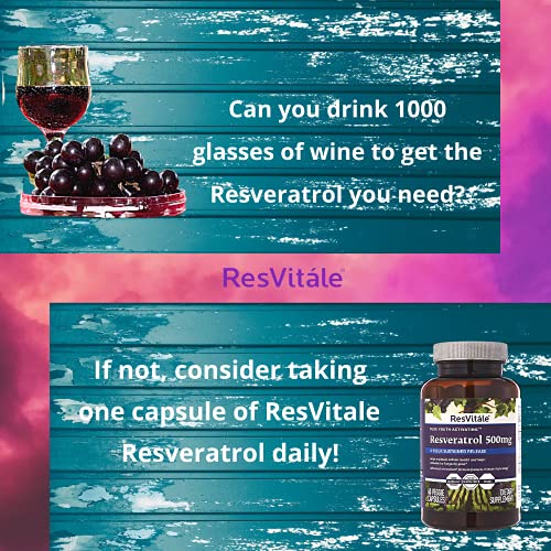 ResVitale Resveratrol 500mg Anti Aging Skin Care Antioxidants