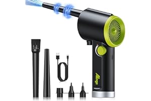 ATENGEUS Compressed Air Duster, Electric Air Duster, Handheld Cordless Air Duster, Stepless Speed Motor, 6000mAh Rechargeable Air Blower, Type-C Fast Charge, for Computer, Keyboard, Pet House…