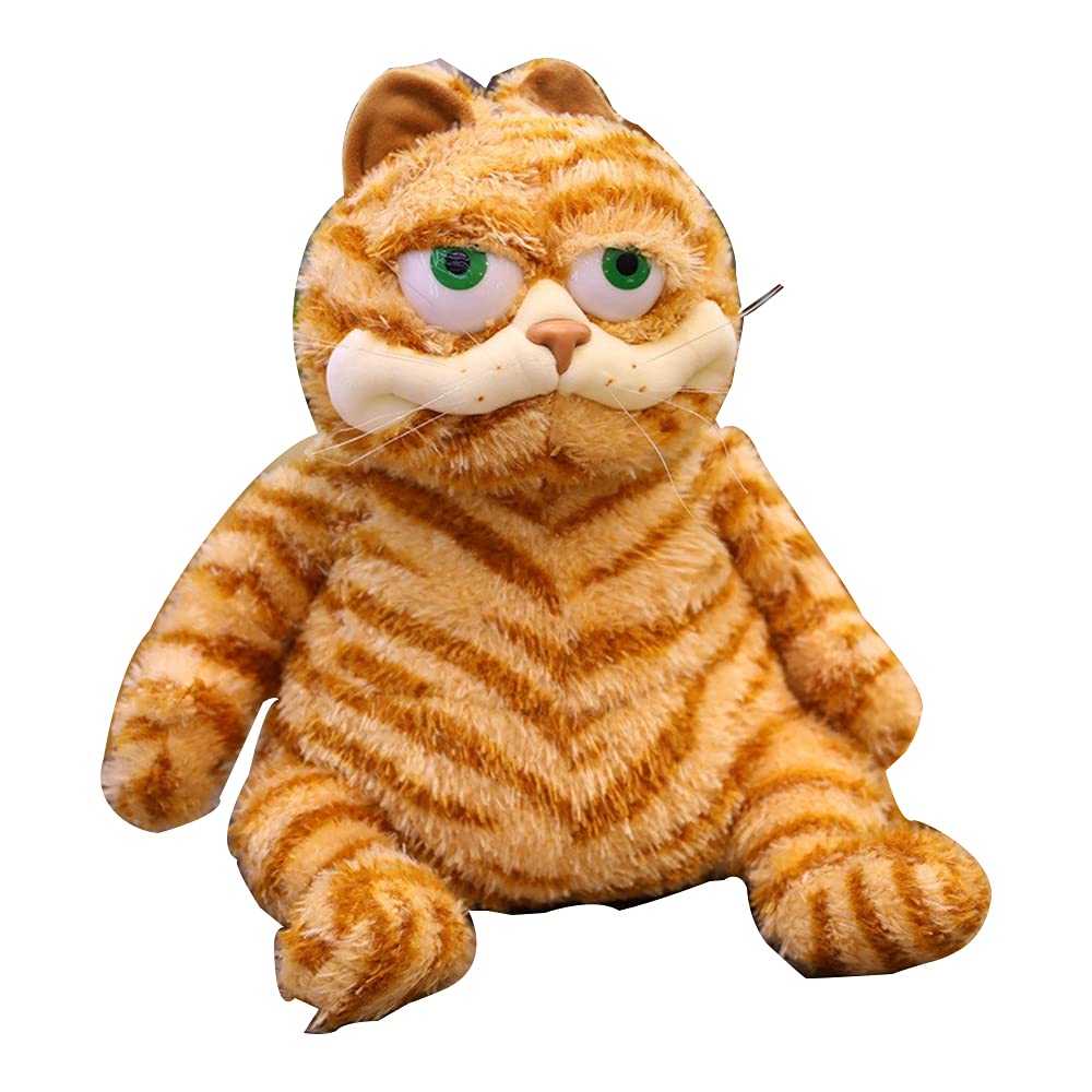 OUKEYI Fat Orange Cat Plush Fat Kitten Stuffed Animals Toy, Lifelike Yellow Tabby Cat Kitty Toy Kids Children Xmas Birthday Gifts （11.8Inch）