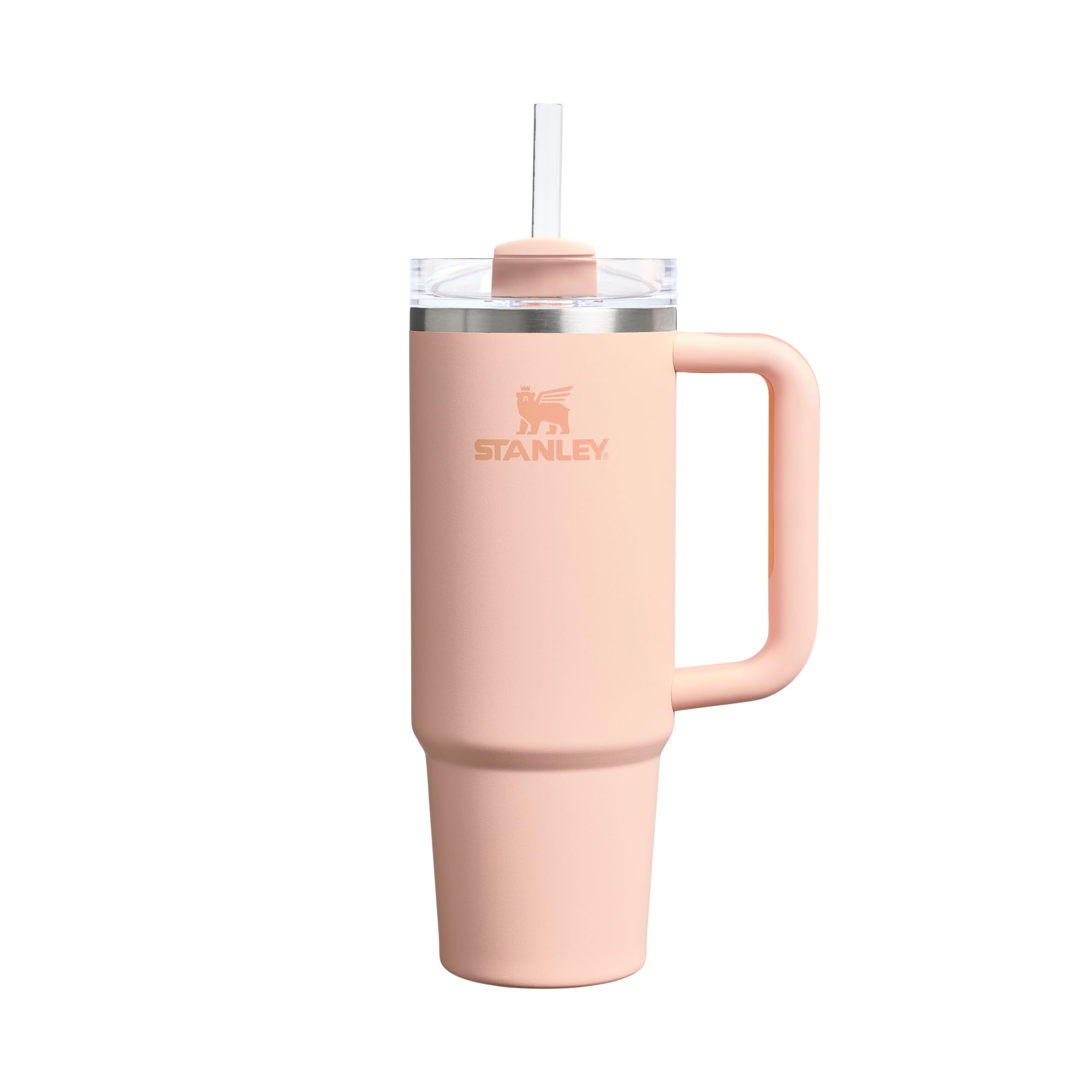 STANLEY 1913 Quencher H2.0 Flowstate Trinkflasche Mit Strohhalm 0.89L - Thermobecher Kühlt 9 Stunden - 40 Stunden Eisgekühlt - Thermosflasche BPA Frei - Edelstahl Trinkbecher - Orange Cream