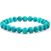 Stackable Genuine Gemstone Bead Stretch Bracelets Stackable (8MM Set of 3)