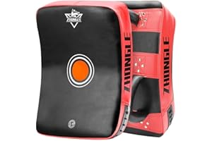 ZHONGLE Muay Thai Pads 23in/19in Large Curved Kick Shield with 5in Thickness, Advanced Impact Diffusion, and Superior Grip for MMA, Boxing, Karate, and Taekwondo Training, Heavy Duty