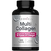 NeoCell Super Multi Collagen Peptides | 120 Tablets | 10 Types of Collagen | Skin, Hair and Nails | Beauty Supplement | For Men and Women
