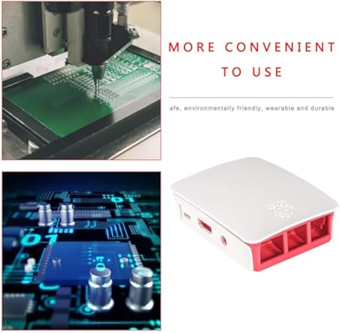 para Raspberry Pi 3 Carcasa Caja de ABS Oficial Pi 2 2B Caja Calidad de la Carcasa Caja de exhibición de ABS de Ajuste Firme Caja de Cubierta de Caja (Blanco Rojo)
