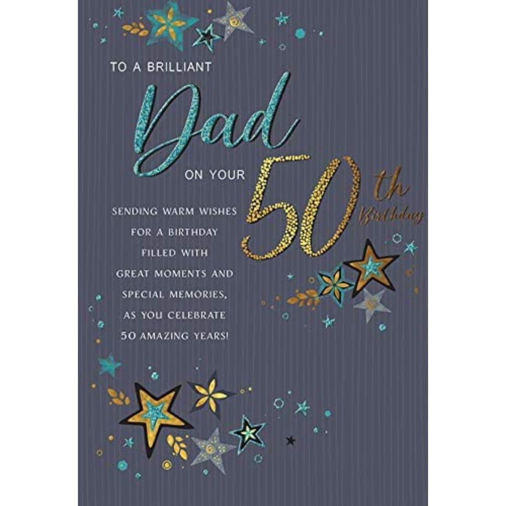 Regal Publishing Modern Milestone Age Birthday Card 50th Dad - 9 x 6 inches