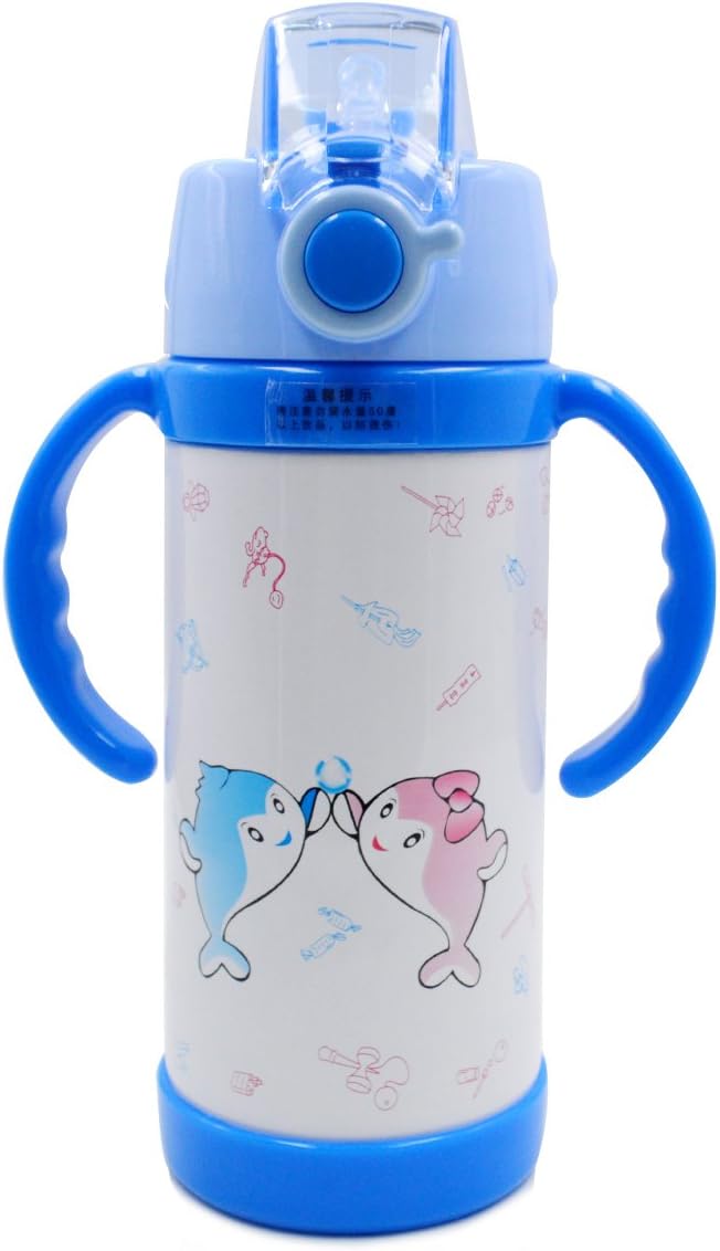 Holly Store Lovely Children Cartoon Vacuum Insulated 360ml Drink Bottle with Handles