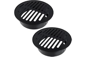 Pastlla 2 Pcs Floor Drain Cover, 6 Inch Stainless Steel Round Grate Cover Connects to Drain Pipes, Sewer Drain Cover for Outd