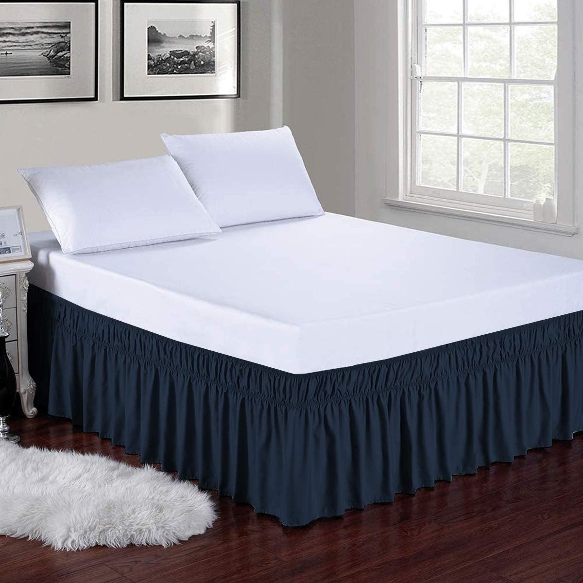 Bed Skirt Queen Size Wrap Around Bed Skirt 15 Inch Depth