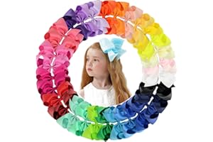 YHXX YLEN 30PCS Big 6 Inch Hair Bows for Girls Grosgrain Ribbon Toddler Hair Accessories with Alligator Clips for Toddlers Baby Girls Kids Teens