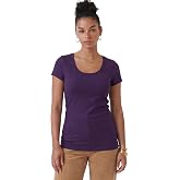 Emmalise Women's Scoop Neck Short Sleeve T-Shirt Slim-Fit Cotton Stretch Tee Multi-Pack, Junior and Plus Sizes, Purple, XX-La