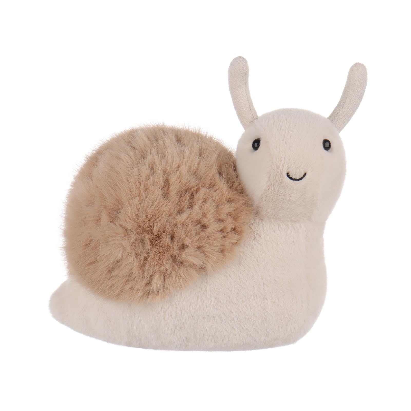 Apricot Lamb Lazy Snail Doll Plush Stuffed Animals for Kids, Soft Cute Plushies Toys for Baby Girl and Boy, Fluffy Lazy Snail Brown 6 Inches