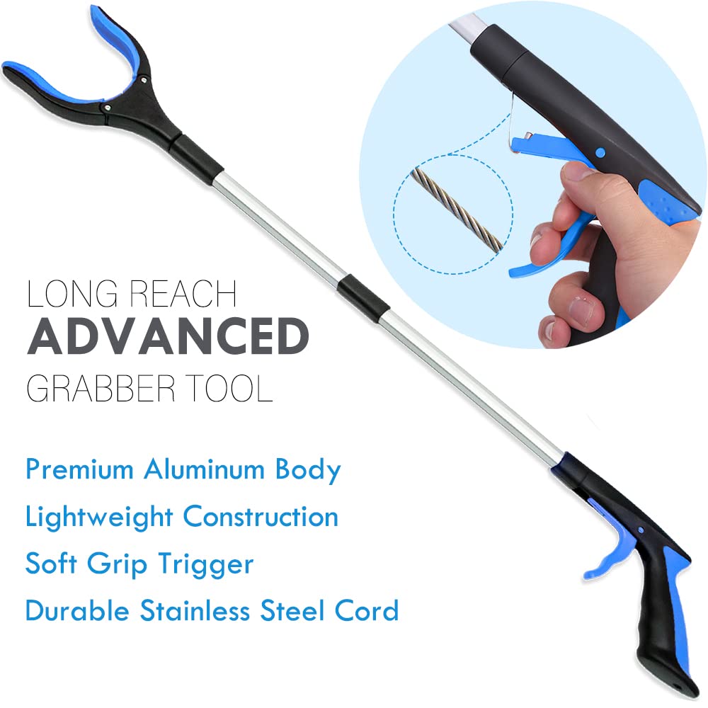 2-Pack Grabber for Elderly, 33 Inch Long Picker Upper Grabber for Elderly, Arm Extender Grabber, Foldable Pick Up Grabber Stick, Trash Pickers, Trash Picker Upper, Grab It Reaching Tool
