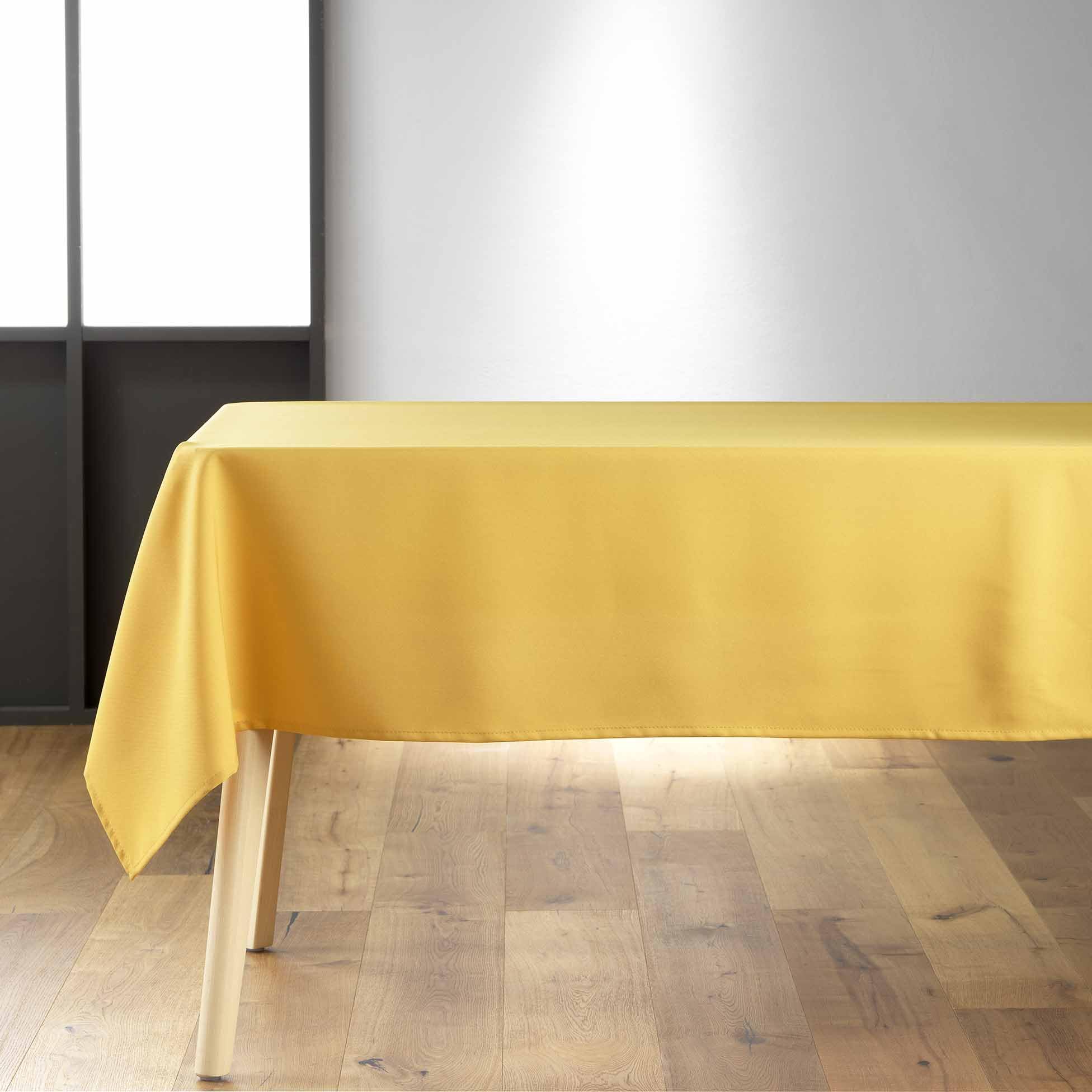 Douceur d'Intérieur Essentiel 140 x 300 cm Rectangular Tablecloth, Honey