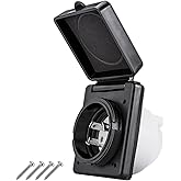 Ficstar 30 AMP Twist Lock RV Shore Power Inlet 125V/120V,RV Shore Power Inlet with 3 Stainless Steel Pins and Screws,NEMA L5-