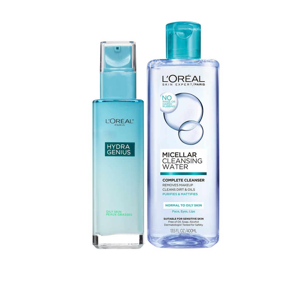 L'Oréal Paris Skincare Hydra Genius/Micellar Water Norm/Oily, 2 count