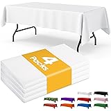 Niuara White Plastic Table Cloth - 4 Pack