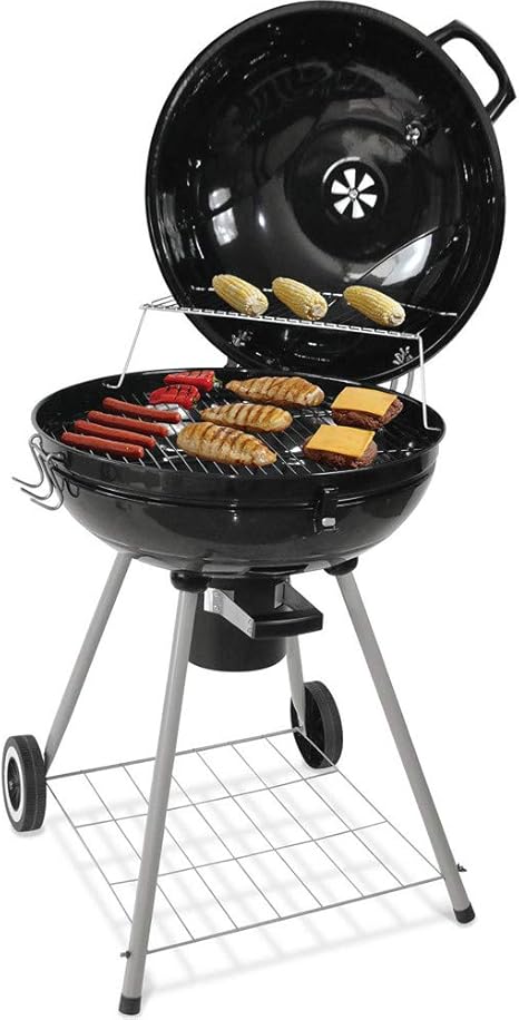 Amazon Co Jp 温度計および滑車が付いている木炭グリルの円形のスモークストーブの屋外のキャンプのバーベキュー ホーム キッチン