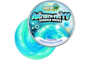 WATERELF Play Putty Slime Stocking Stuffers for Kids, Fidget Sensory Artistic Therapy Putty Toys for Boys Girls Adults, Stress Relief Non-Sticky, 3.11 Inch 3.2 Oz – Blue/Green