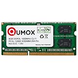 QUMOX 8 GB 204 pin DDR3L-1600 SO-DIMM (1600Mhz, PC3L-12800S, CL11, 1.35V, Low Voltage)